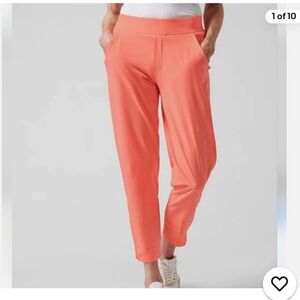 Coral Pink Ribbed Knit Top